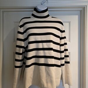 Black and White Striped Turtleneck